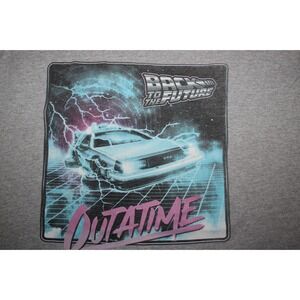 Back to the Future Men's 2XL OUTATIME Tee Gray Cotton Poly Vintage Style Movie